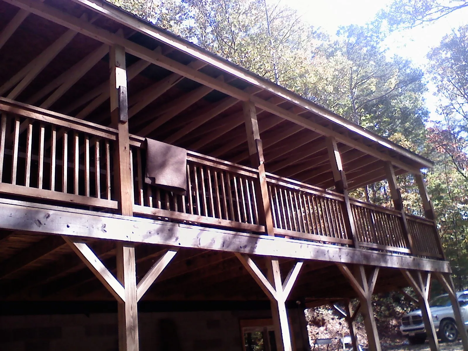 Timber framing under a new elevated porch and deck — Roof Leak Repair in Tecate by Roofing Brothers
